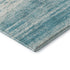 8' Teal And Ivory Striped Washable Round Rug With UV Protection