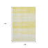 9' X 12' Yellow And Ivory Striped Washable Area Rug With UV Protection