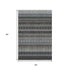 5' X 8' Black Gray And Blue Southwestern Washable Area Rug With UV Protection