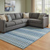 9' X 12' Denim Blue And Gray Southwestern Washable Area Rug With UV Protection