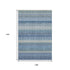 9' X 12' Denim Blue And Gray Southwestern Washable Area Rug With UV Protection