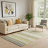 5' X 8' Gold Gray And Beige Southwestern Washable Area Rug With UV Protection
