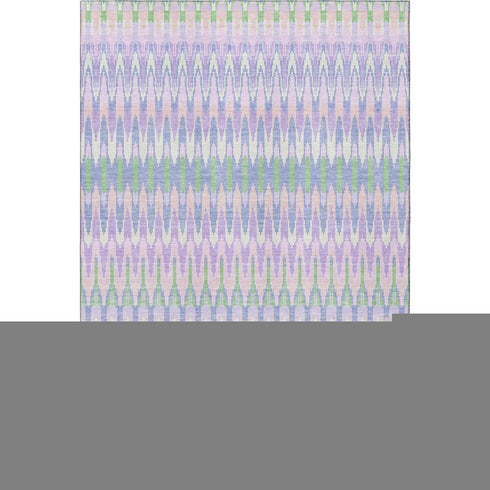 5' X 8' Lavender Pink And Green Southwestern Washable Area Rug With UV Protection