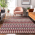 8' X 10' Mauve Blush And Ivory Southwestern Washable Area Rug With UV Protection