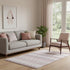 5' X 8' Pink Ivory And Gray Southwestern Washable Area Rug With UV Protection