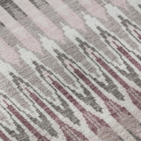 8' X 10' Pink Ivory And Gray Southwestern Washable Area Rug With UV Protection