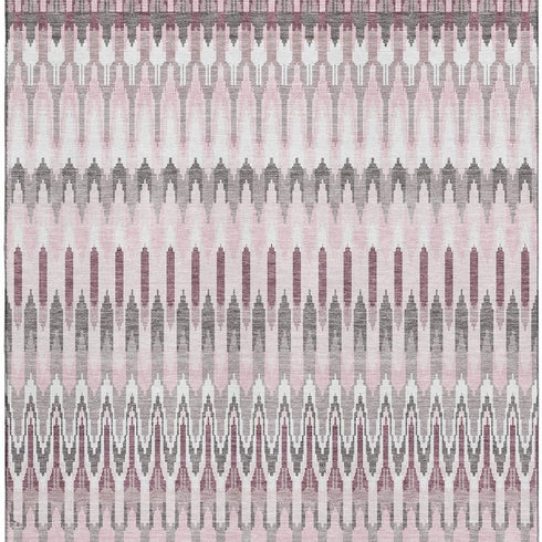 8' X 10' Pink Ivory And Gray Southwestern Washable Area Rug With UV Protection