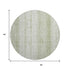 8' Artichoke Green And Ivory Striped Washable Round Rug With UV Protection