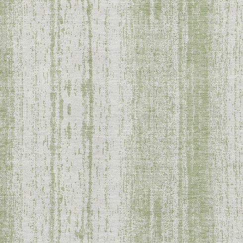 8' X 10' Artichoke Green And Ivory Striped Washable Area Rug With UV Protection