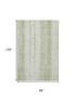 8' X 10' Artichoke Green And Ivory Striped Washable Area Rug With UV Protection