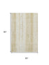5' X 8' Gold And Ivory Striped Washable Area Rug With UV Protection