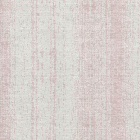 5' X 8' Pink And Ivory Striped Washable Area Rug With UV Protection