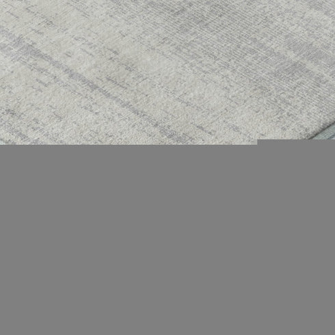 8' X 10' Silver And Ivory Striped Washable Area Rug With UV Protection