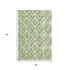 5' X 8' Green And Ivory Geometric Washable Area Rug With UV Protection