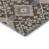 8' Chocolate Gray And Beige Floral Washable Round Rug With UV Protection