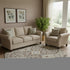 8' Chocolate Gray And Beige Floral Washable Round Rug With UV Protection