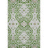 8' X 10' Green Ivory And Gray Floral Washable Area Rug With UV Protection