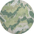 8' Green Ivory And Beige Abstract Washable Round Rug With UV Protection