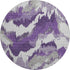 8' Purple Ivory And Gray Abstract Washable Round Rug With UV Protection