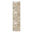 8' Brown And Ivory Abstract Washable Runner Rug