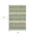 8' X 10' Artichoke Green And Beige Striped Washable Area Rug With UV Protection