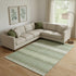 8' X 10' Artichoke Green And Beige Striped Washable Area Rug With UV Protection