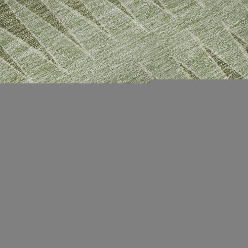 9' X 12' Artichoke Green And Beige Striped Washable Area Rug With UV Protection