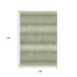 9' X 12' Artichoke Green And Beige Striped Washable Area Rug With UV Protection