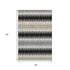 5' X 8' Black Gray And Ivory Striped Washable Area Rug With UV Protection