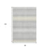8' X 10' Silver Ivory And Gray Striped Washable Area Rug With UV Protection