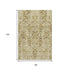8' X 10' Gold And Beige Floral Washable Area Rug With UV Protection