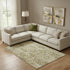 8' X 10' Gold And Beige Floral Washable Area Rug With UV Protection