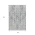 8' X 10' Gray And Blue Floral Washable Area Rug With UV Protection