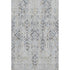 8' X 10' Gray And Blue Floral Washable Area Rug With UV Protection