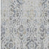 8' X 10' Gray And Blue Floral Washable Area Rug With UV Protection