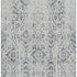 8' X 10' Gray And Blue Floral Washable Area Rug With UV Protection