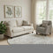 8' Ivory And Beige Floral Washable Round Rug With UV Protection