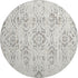 8' Ivory And Beige Floral Washable Round Rug With UV Protection