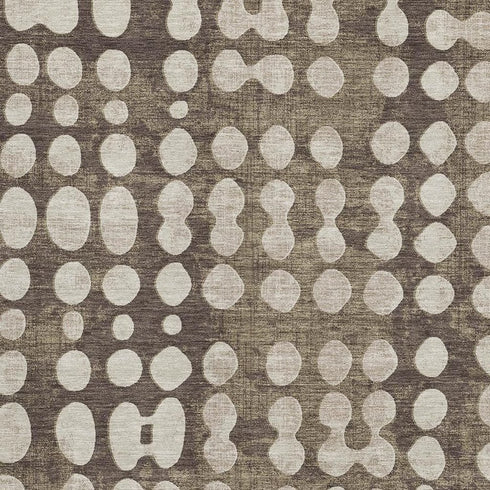 5' X 8' Brown And Beige Polka Dot Washable Area Rug With UV Protection