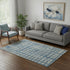5' X 8' Denim Blue And Beige Polka Dot Washable Area Rug With UV Protection