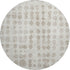8' Ivory And Beige Polka Dot Washable Round Rug With UV Protection