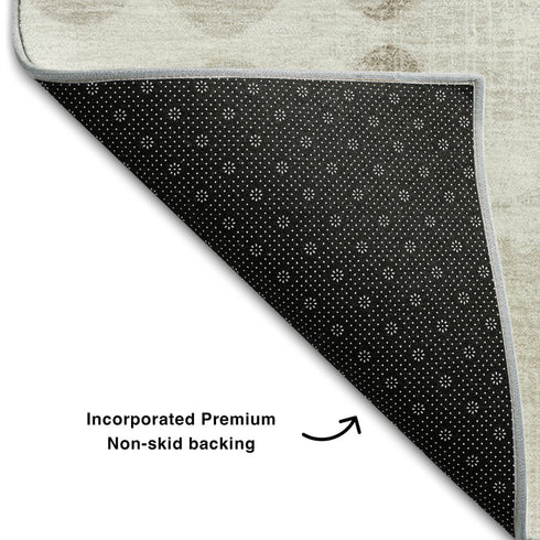 8' X 10' Ivory And Beige Polka Dot Washable Area Rug With UV Protection