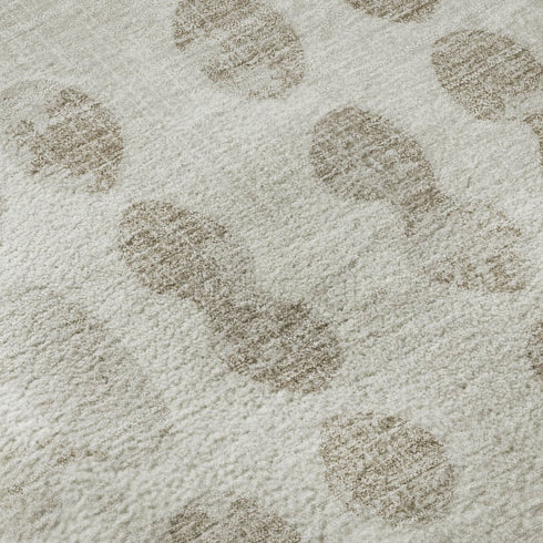 8' X 10' Ivory And Beige Polka Dot Washable Area Rug With UV Protection