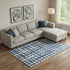 8' X 10' Navy Blue And Ivory Polka Dot Washable Area Rug With UV Protection