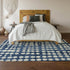 8' X 10' Navy Blue And Ivory Polka Dot Washable Area Rug With UV Protection