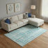 8' X 10' Teal And Ivory Polka Dot Washable Area Rug With UV Protection