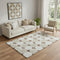 5' X 8' Brown And Ivory Abstract Geometric Washable Area Rug With UV Protection