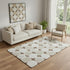 5' X 8' Brown And Ivory Abstract Geometric Washable Area Rug With UV Protection