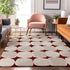 8' X 10' Burgundy And Ivory Abstract Geometric Washable Area Rug With UV Protection