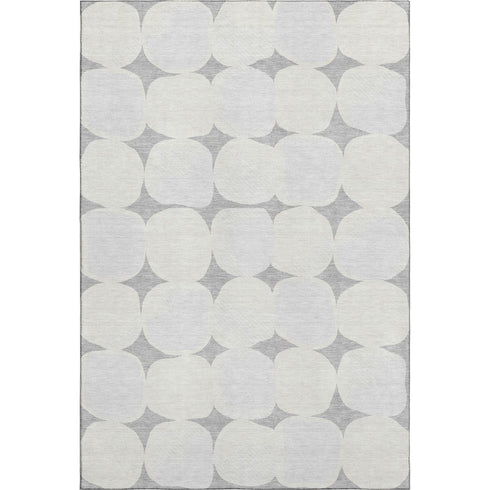 9' X 12' Gray And Ivory Abstract Geometric Washable Area Rug With UV Protection